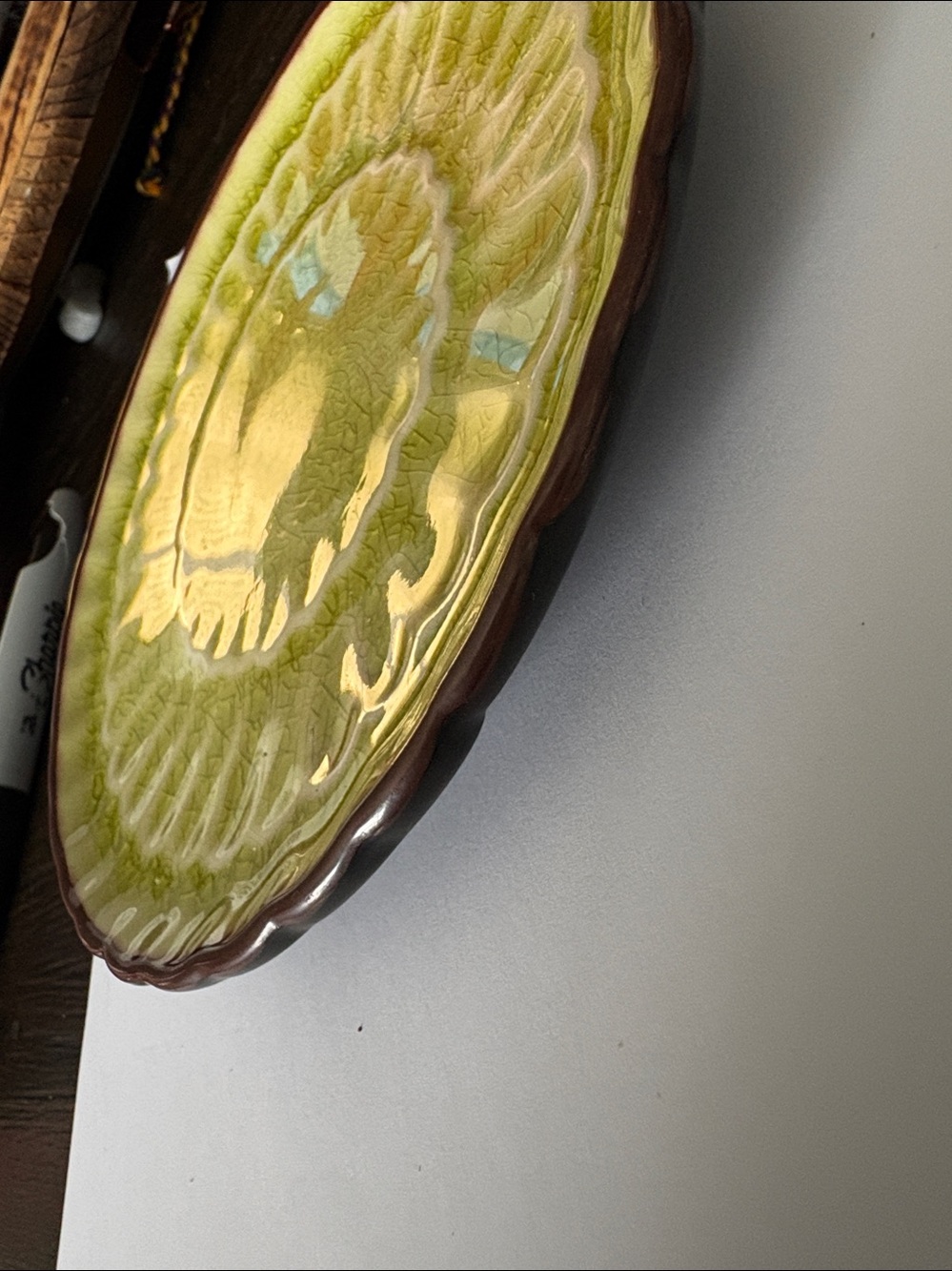 Pier 1 Lime Green & Black Stoneware Decorative Plate - Picture 2 of 6